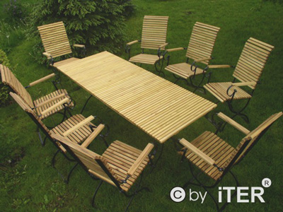 ITER® Gartenmöbel aus Robinienholz-grosser Tisch