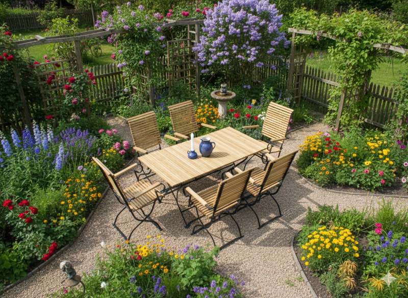 Klassiker Gartenmöbel Robinie Edelstahl feines Design