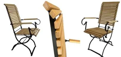 klassische Gartenstühle Robinie Metall von ITER® klassische Gartenstühle Robinie Metall wetterfest klappbar